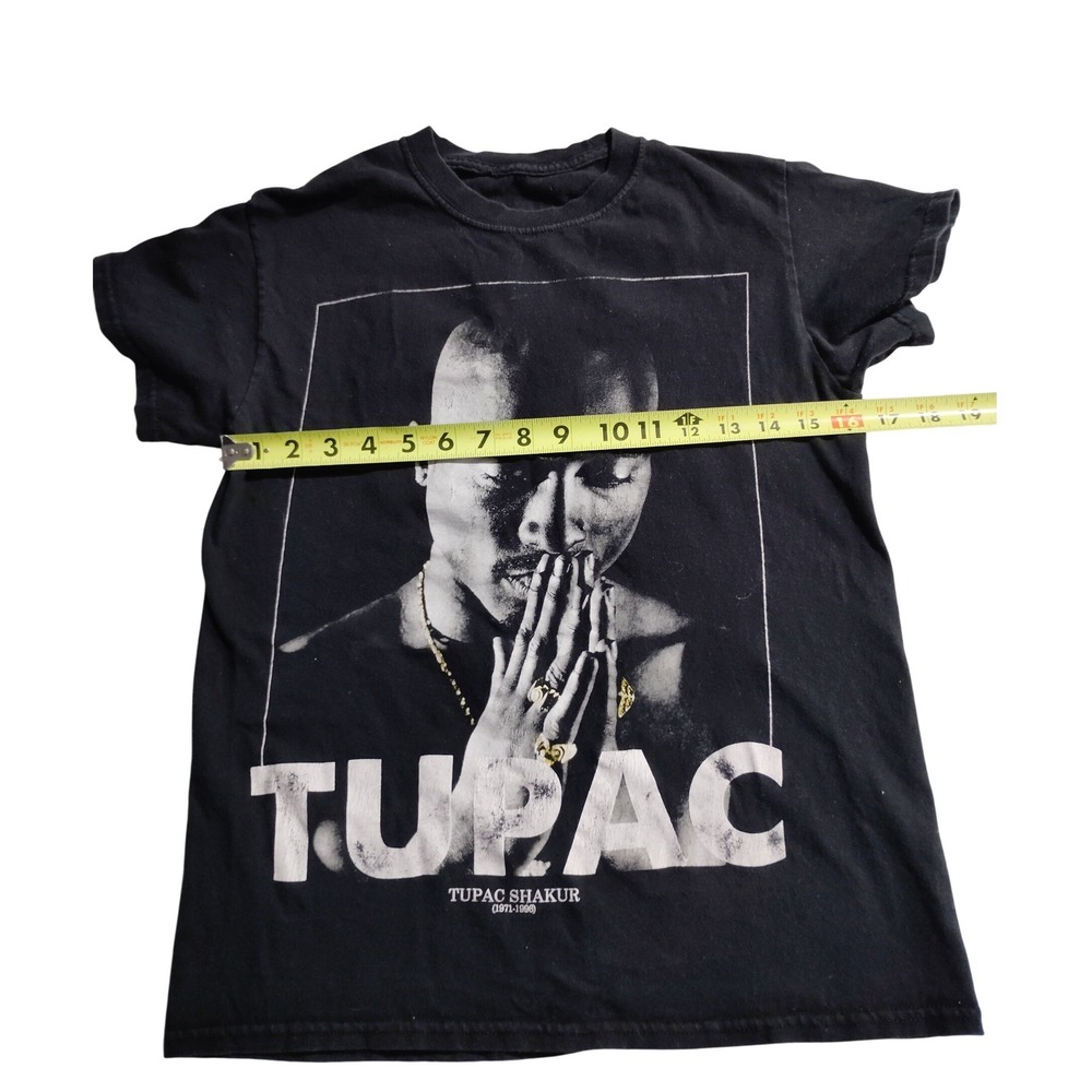 Tupac Shakur Graphic T‎ Shirt Black Praying Hands Portrait Size Medium - Picture 3 of 7